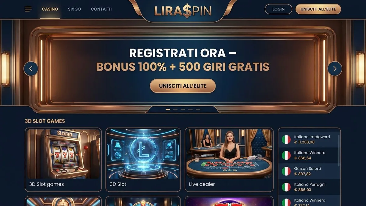 Registrazione con bonus Liraspin